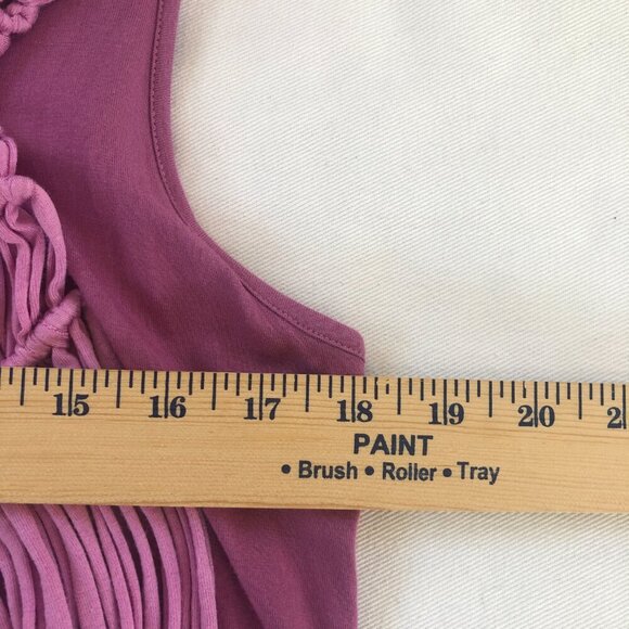 Jade by Jane Lavender Macrame Fringe Dress Small Boho Hippie - Picture 8 of 9